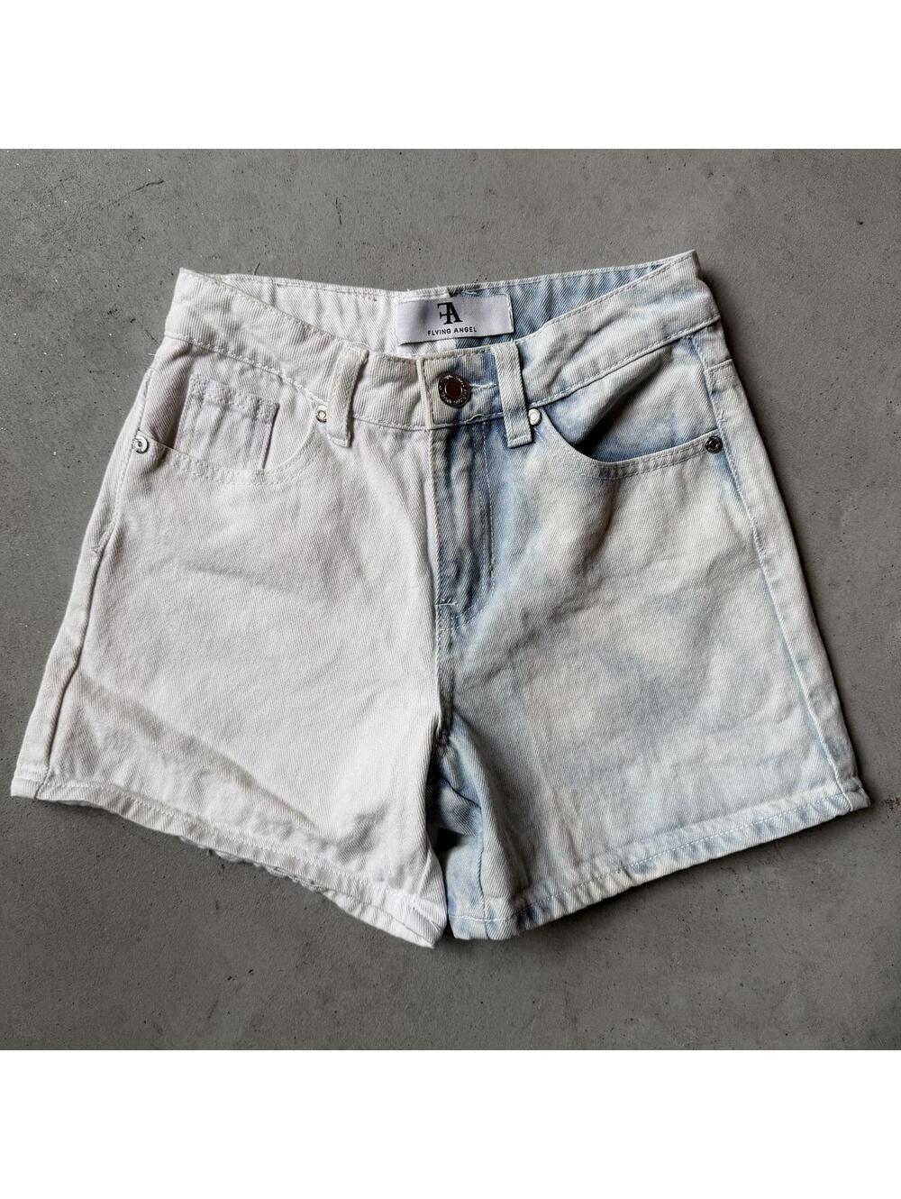 Funky 90s Jean Shorts with Two-Tone Denim Size 1/25